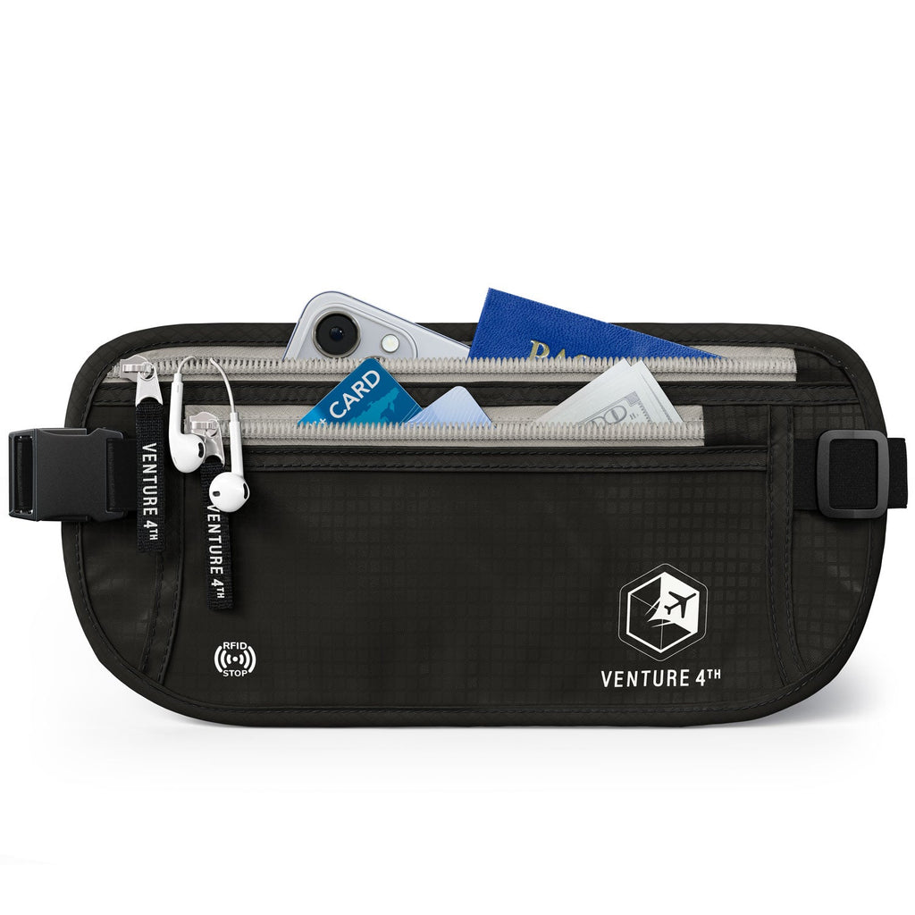 RFID Safe Money Belt — Anti-Theft Hidden Travel Wallet | Fits Up to 56" Waist | 12 Colors