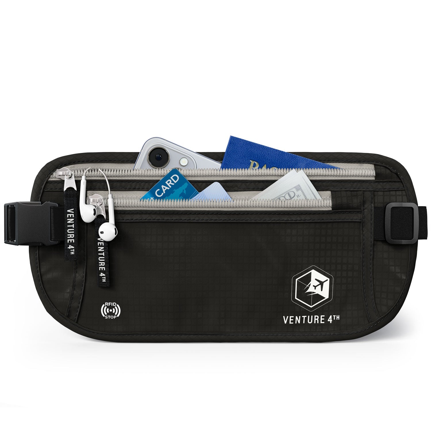 RFID Safe Money Belt — Anti-Theft Hidden Travel Wallet | Fits Up to 56" Waist | 12 Colors