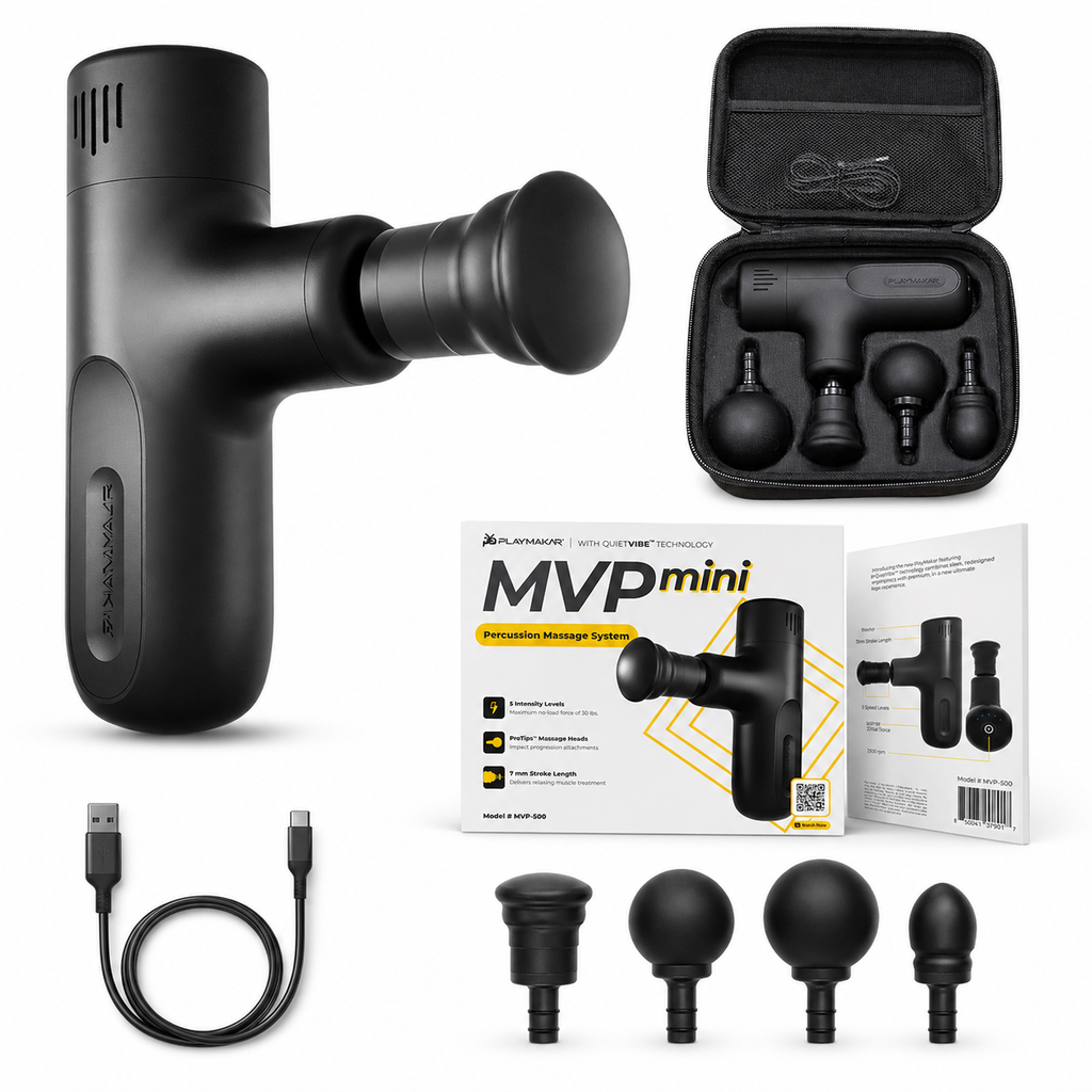 MVPmini Percussion Massage System – Vibration Therapy with Premium Silicone Heads & Impact Control