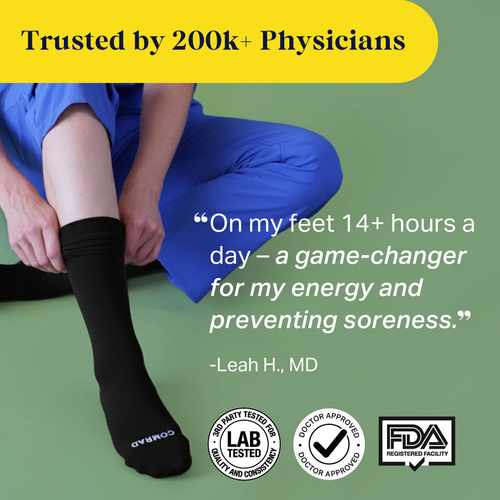 Knee-High Compression Socks — Solid White | 15–20 mmHg Graduated Compression | Sizes S–XL Including Wide Calf