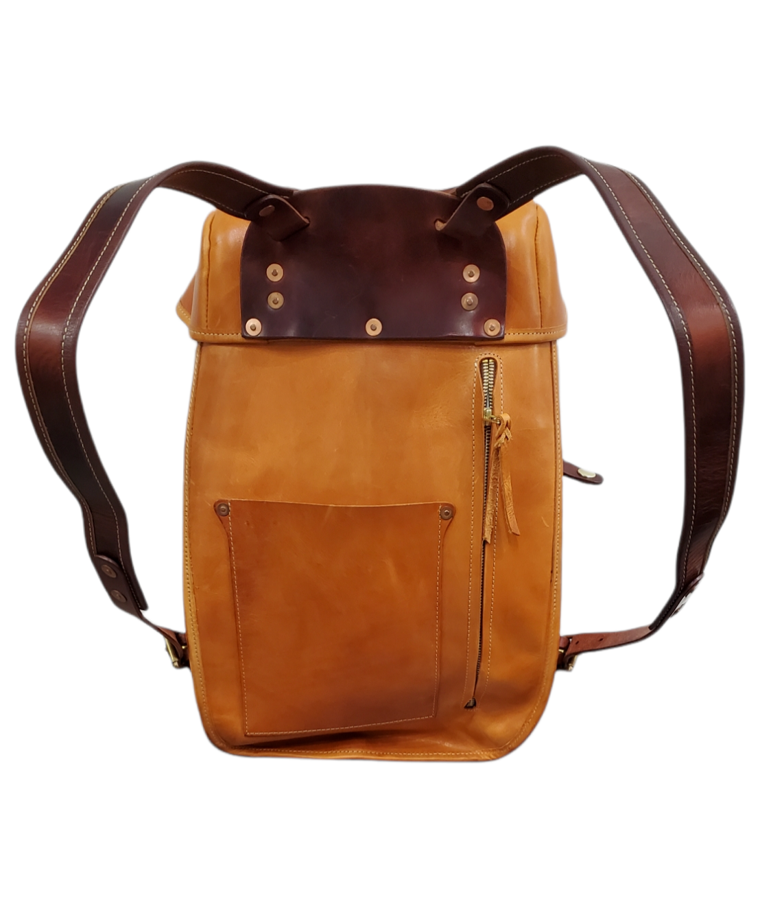 Lennox Italian Leather Backpack – Handcrafted Heavy-Duty Bag with Brass Hardware