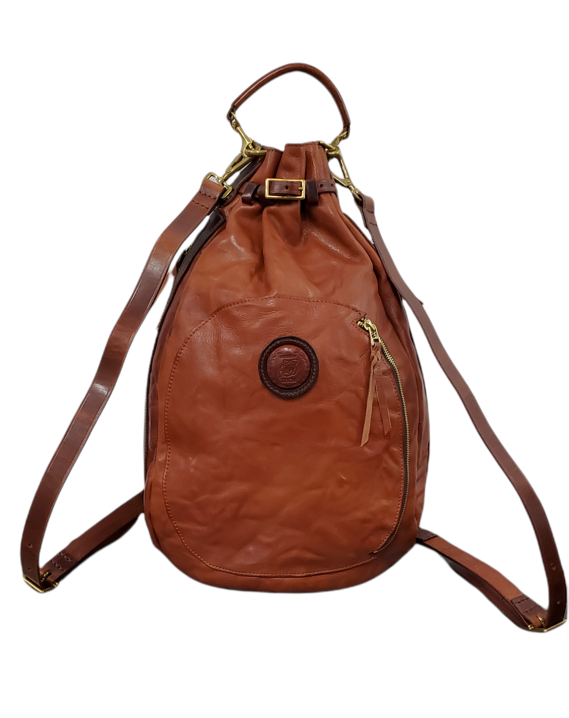 Remington Italian Leather Backpack – Handcrafted Full-Grain Leather with Brass Hardware