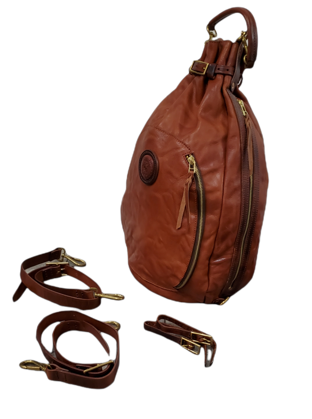 Remington Italian Leather Backpack – Handcrafted Full-Grain Leather with Brass Hardware