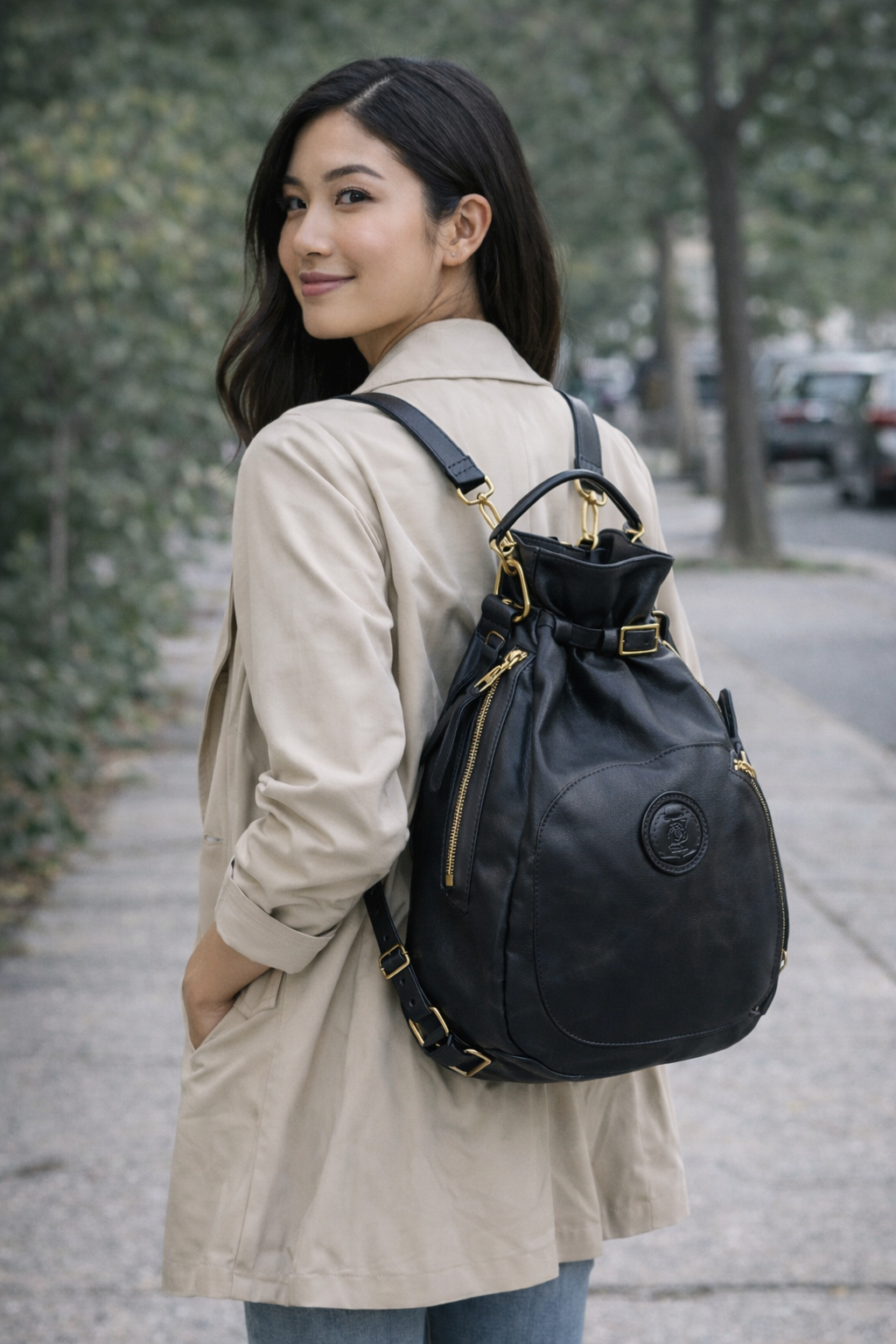 Remington Italian Leather Backpack – Handcrafted Full-Grain Leather with Brass Hardware