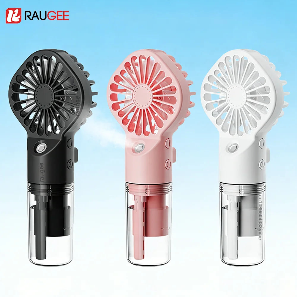 Portable Misting Fan – Handheld Spray Fan with 4 Speeds & USB Rechargeable Battery