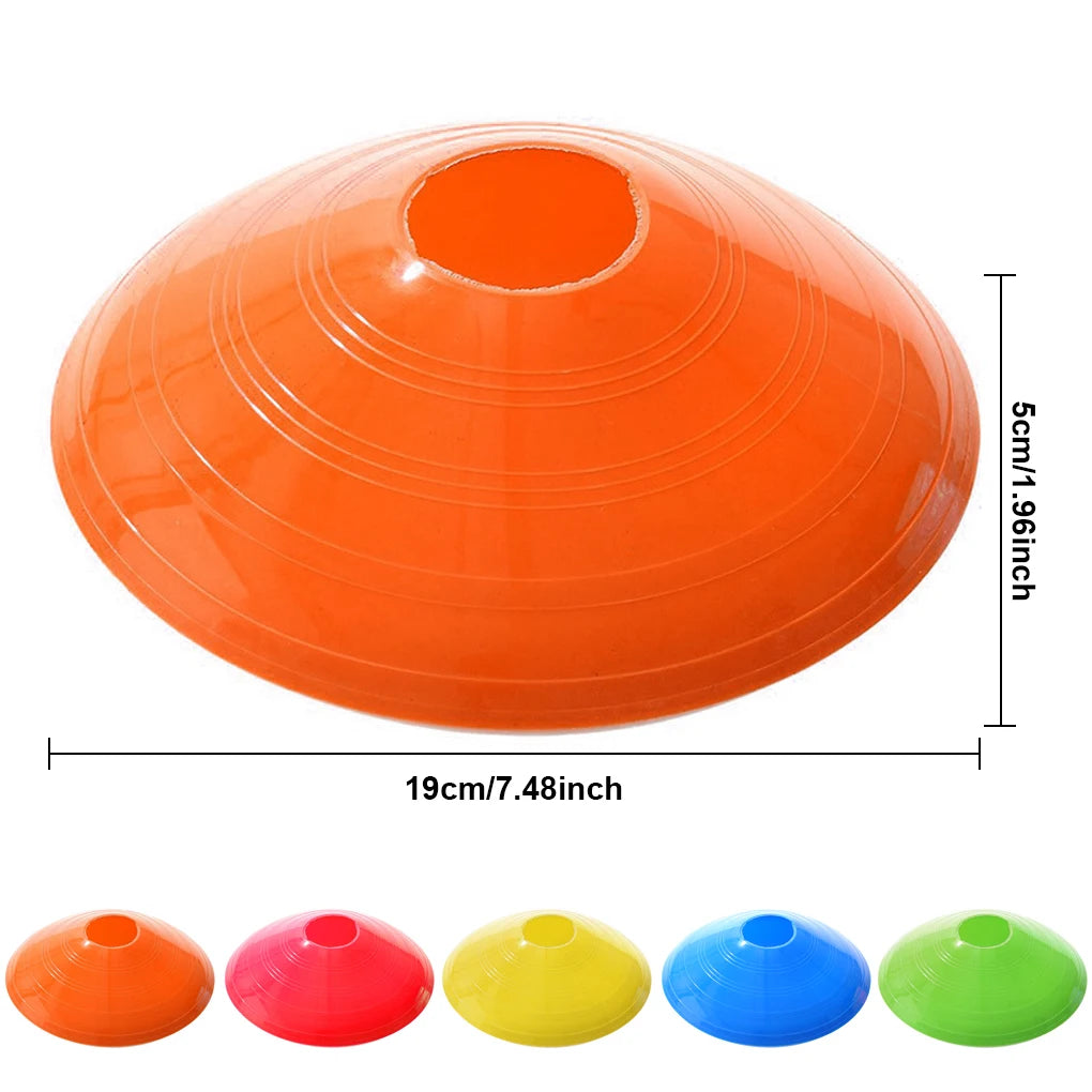 Pack of 25 Football Disc Soccer Marking Coaching Cones Portable Outside Baseball Basketball Skateboard Training
