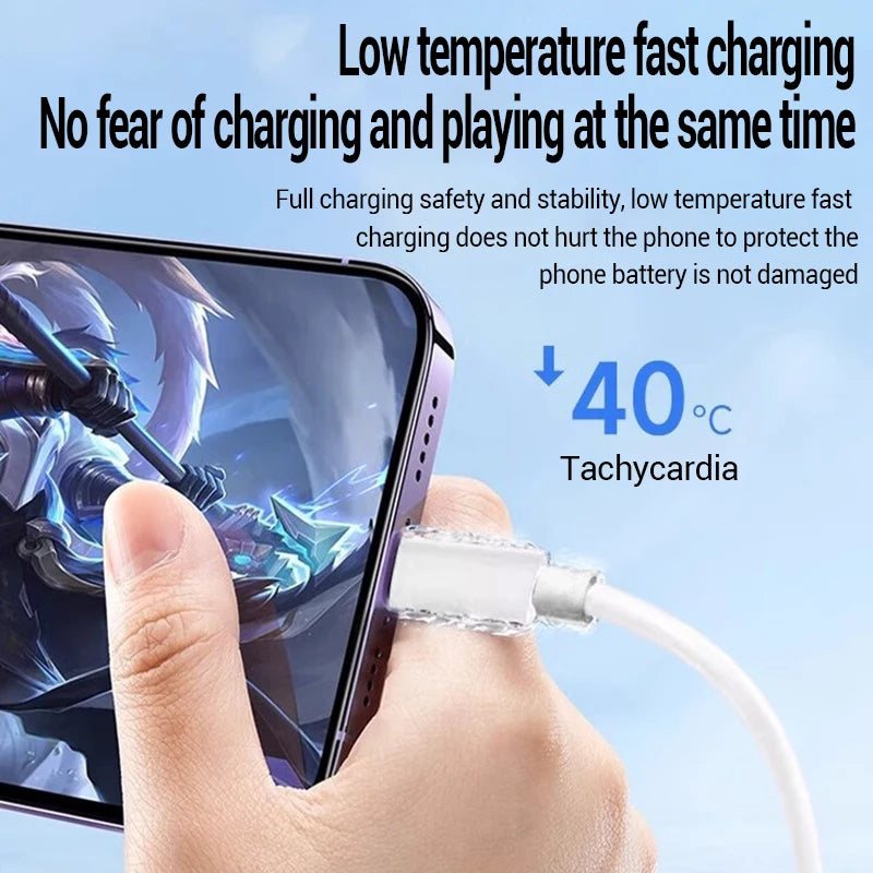 PD 20W Fast Charging Cable — USB-C to Lightning, USB-C to USB-C | iPhone 6 through 15, iPad & Android Compatible