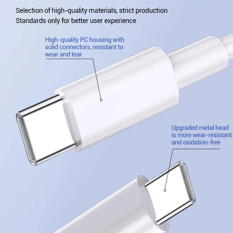 PD 20W Fast Charging Cable — USB-C to Lightning, USB-C to USB-C | iPhone 6 through 15, iPad & Android Compatible