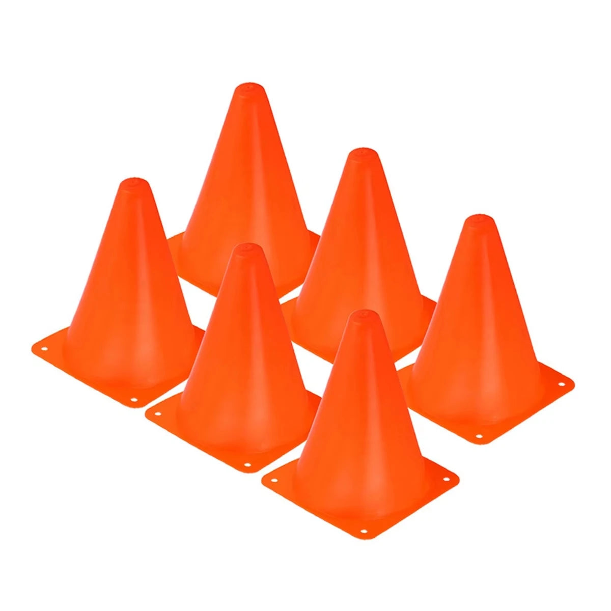6 PCS 18cm Football Soccer Rugby Training Cones Outdoor Sports Obstacles Barriers for Kids Outdoor Gaming and Activity (Orange)