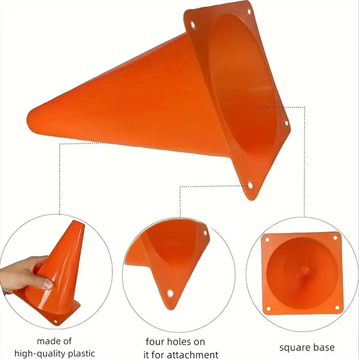 6 PCS 18cm Football Soccer Rugby Training Cones Outdoor Sports Obstacles Barriers for Kids Outdoor Gaming and Activity (Orange)