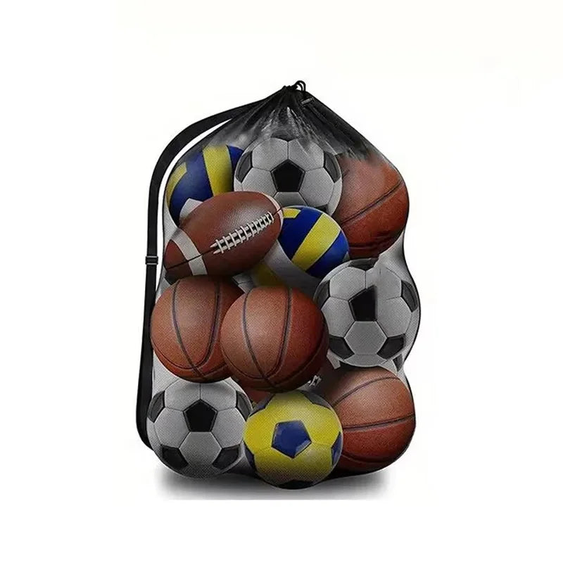 Large Capacity Basketball Football Drawstring Ball Bag Ball Storage Bag Sports Equipment Organiser Bag Shoulder Easy Carry