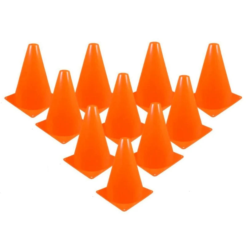 Sport Training Cones – 7" Agility Cones for Football, Soccer & Athletic Drills (Set of 10)