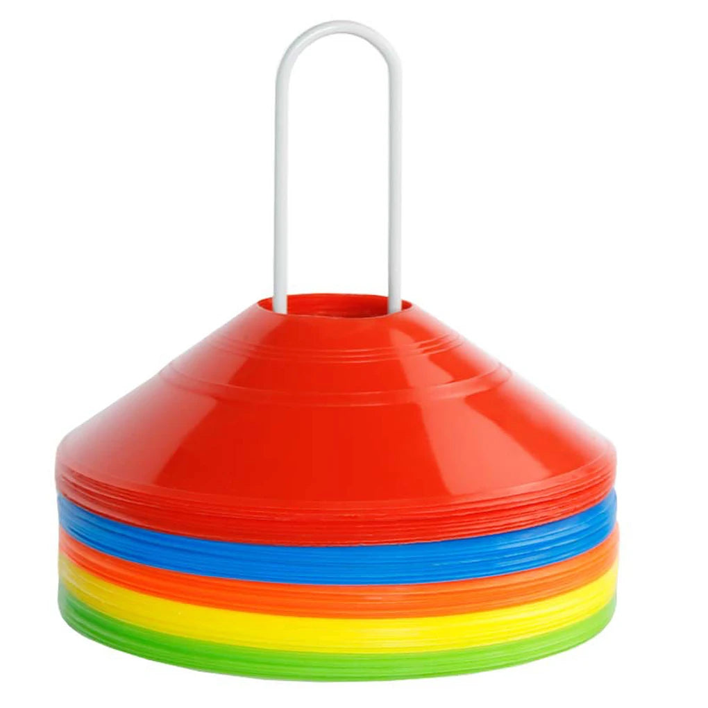 Pack of 25 Football Disc Soccer Marking Coaching Cones Portable Outside Baseball Basketball Skateboard Training