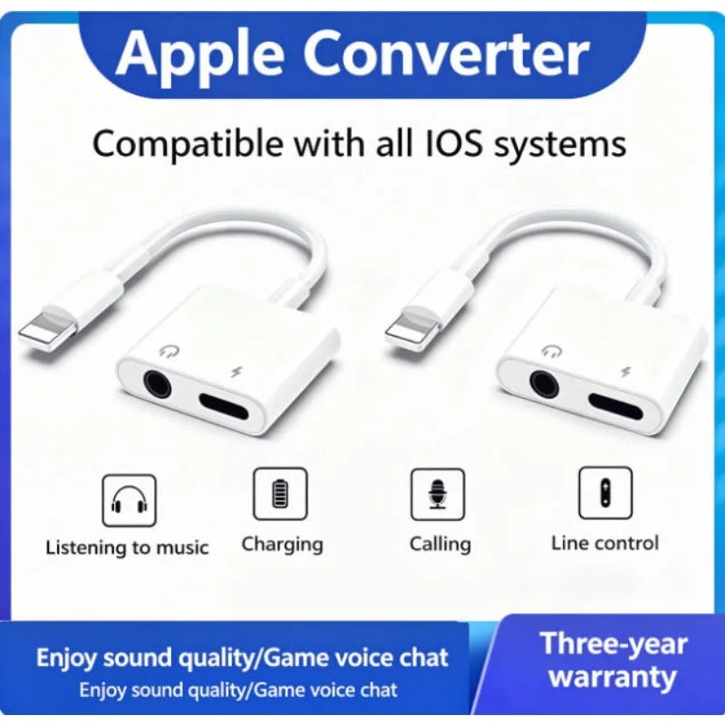 iPhone Audio Adapter — Lightning to 3.5mm Headphone & AUX Jack | Compatible with iPhone 11, 12, 13, 14 Pro Max & More