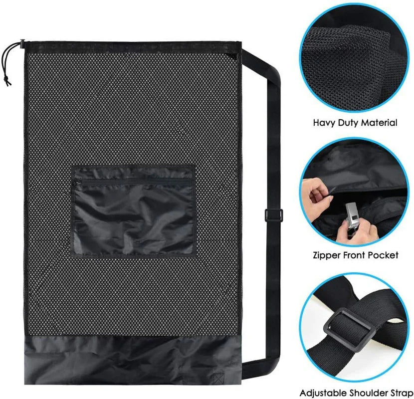 Large Capacity Basketball Football Drawstring Ball Bag Ball Storage Bag Sports Equipment Organiser Bag Shoulder Easy Carry