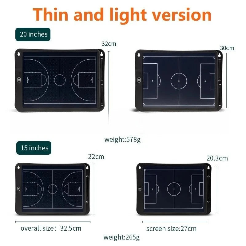 LCD Coaching Board – 15"/20" Electronic Tactics Board for Basketball, Football & Soccer