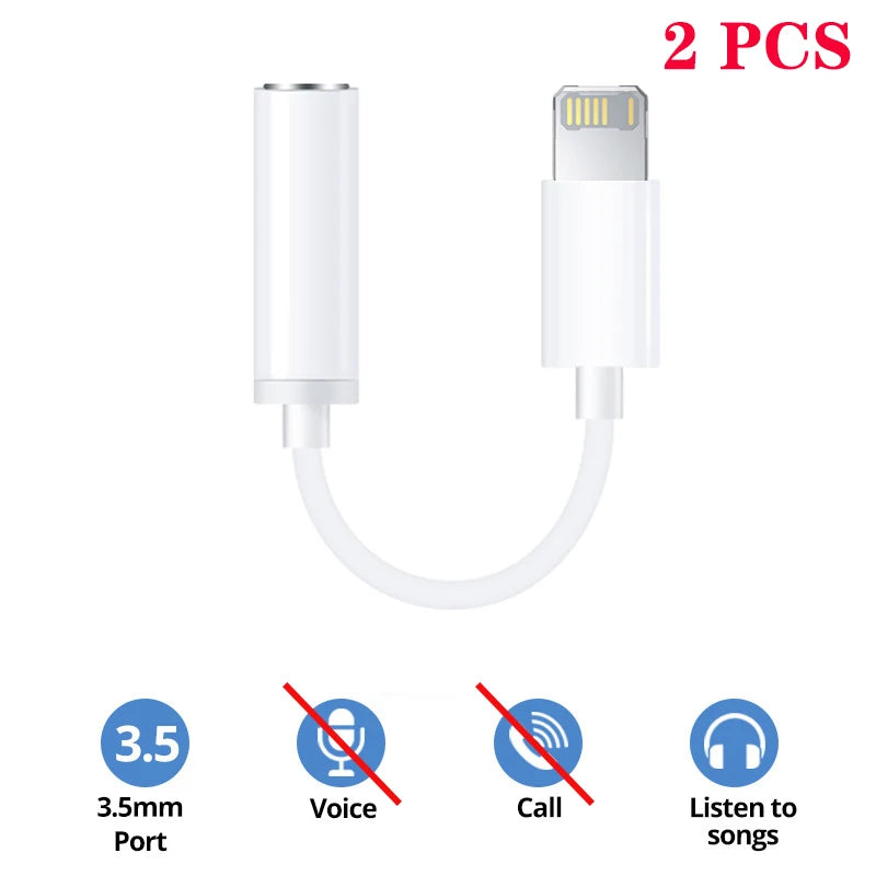 iPhone Headphone Adapter — Lightning to 3.5mm AUX Jack | Works with iPhone 7, 8, X, XR, XS, 11, 12, 13, 14 & More