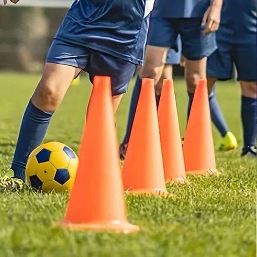 6 PCS 18cm Football Soccer Rugby Training Cones Outdoor Sports Obstacles Barriers for Kids Outdoor Gaming and Activity (Orange)
