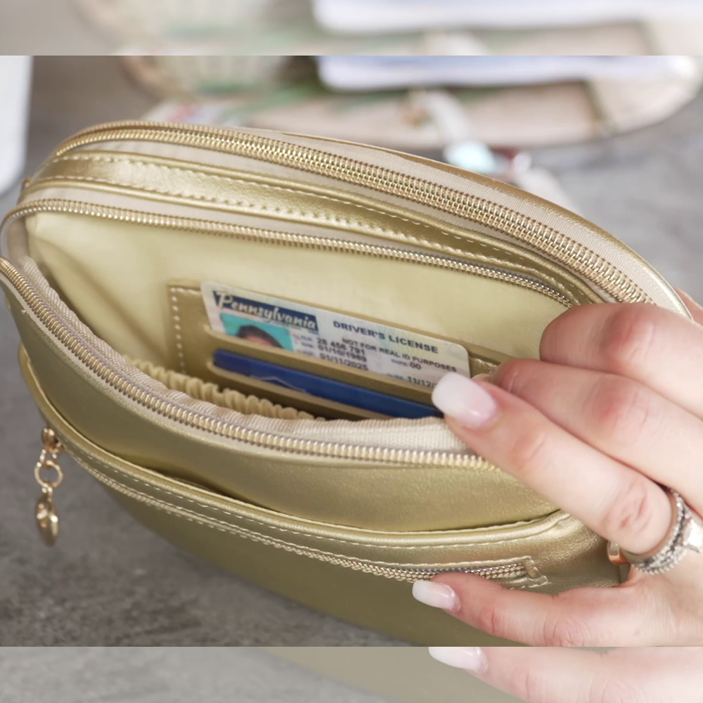 Travelers Treasure RFID Sling Bag — Anti-Theft Crossbody Fanny Pack with Phone Safety Strap