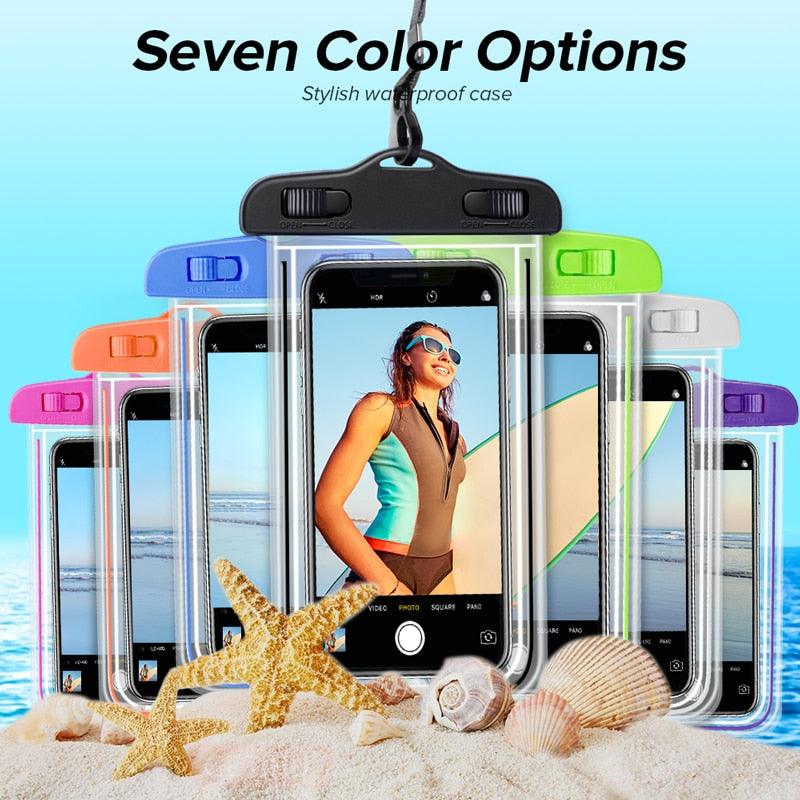 Waterproof Phone Pouch with Lanyard — IPX8 Universal Case for Beach, Swimming & Diving | Fits Phones Up to 6.5" | 7 Colors