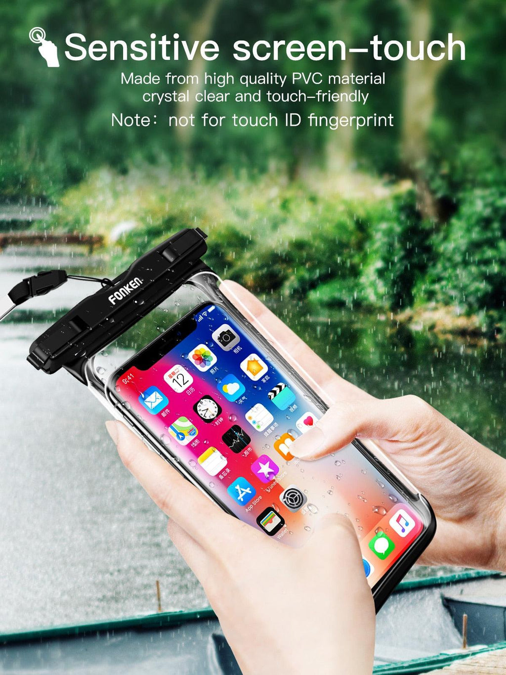 IPX8 Waterproof Phone Case Pouch — Waterproof to 30m | Full Touchscreen Access | Fits Up to 6.5" | 3 Colors