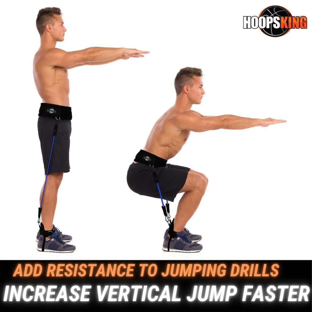 HoopsKing Vertical Jump Trainer – Waist-to-Heel Resistance Bands for Basketball & Volleyball