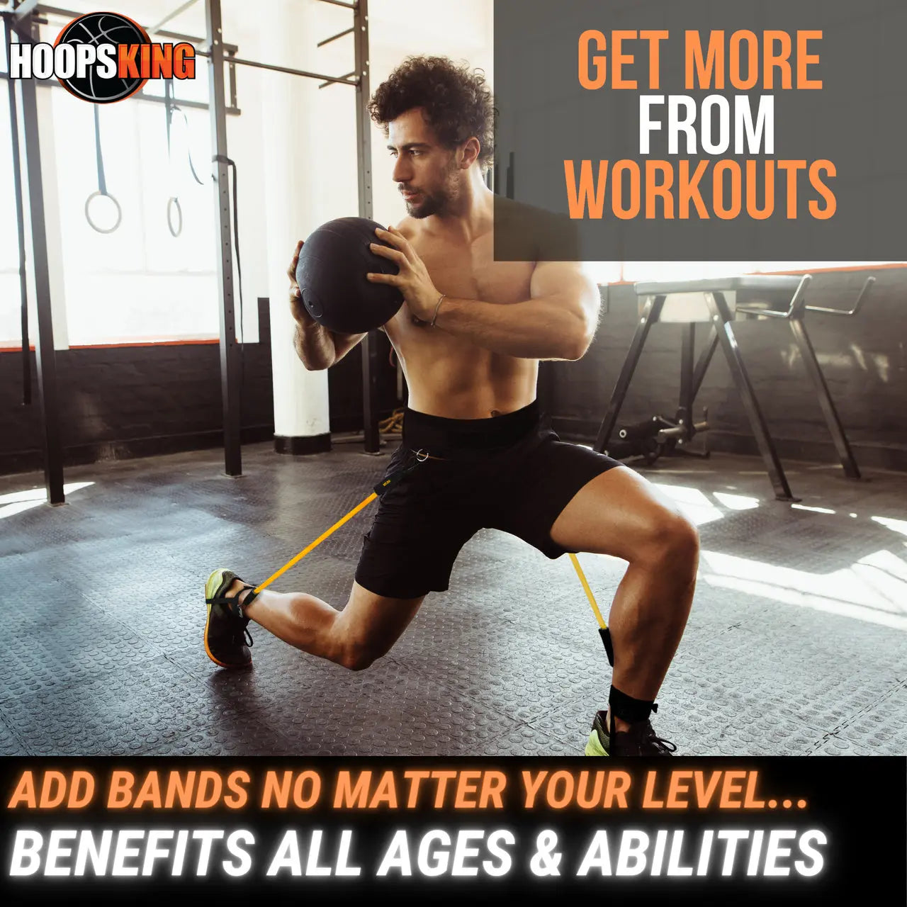 HoopsKing Vertical Jump Trainer – Waist-to-Heel Resistance Bands for Basketball & Volleyball