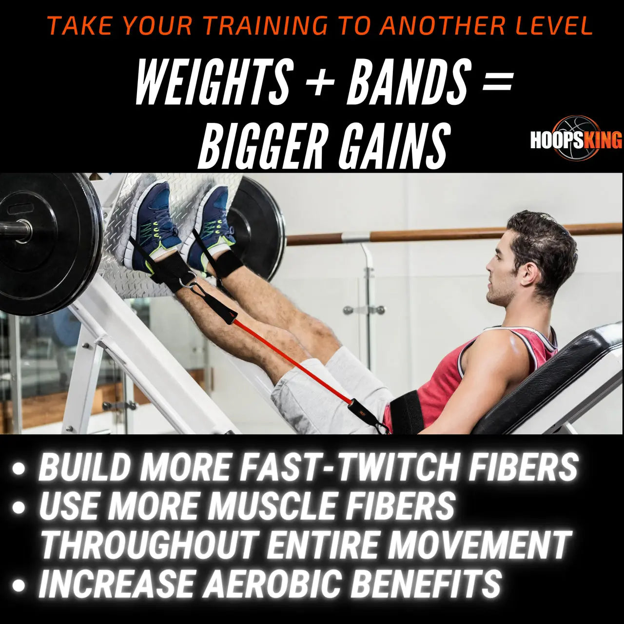 HoopsKing Vertical Jump Trainer – Waist-to-Heel Resistance Bands for Basketball & Volleyball