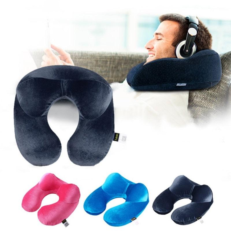 Memory Foam Travel Neck Pillow — U-Shaped Support for Flights, Cars & Trains | Machine Washable | 4 Colors