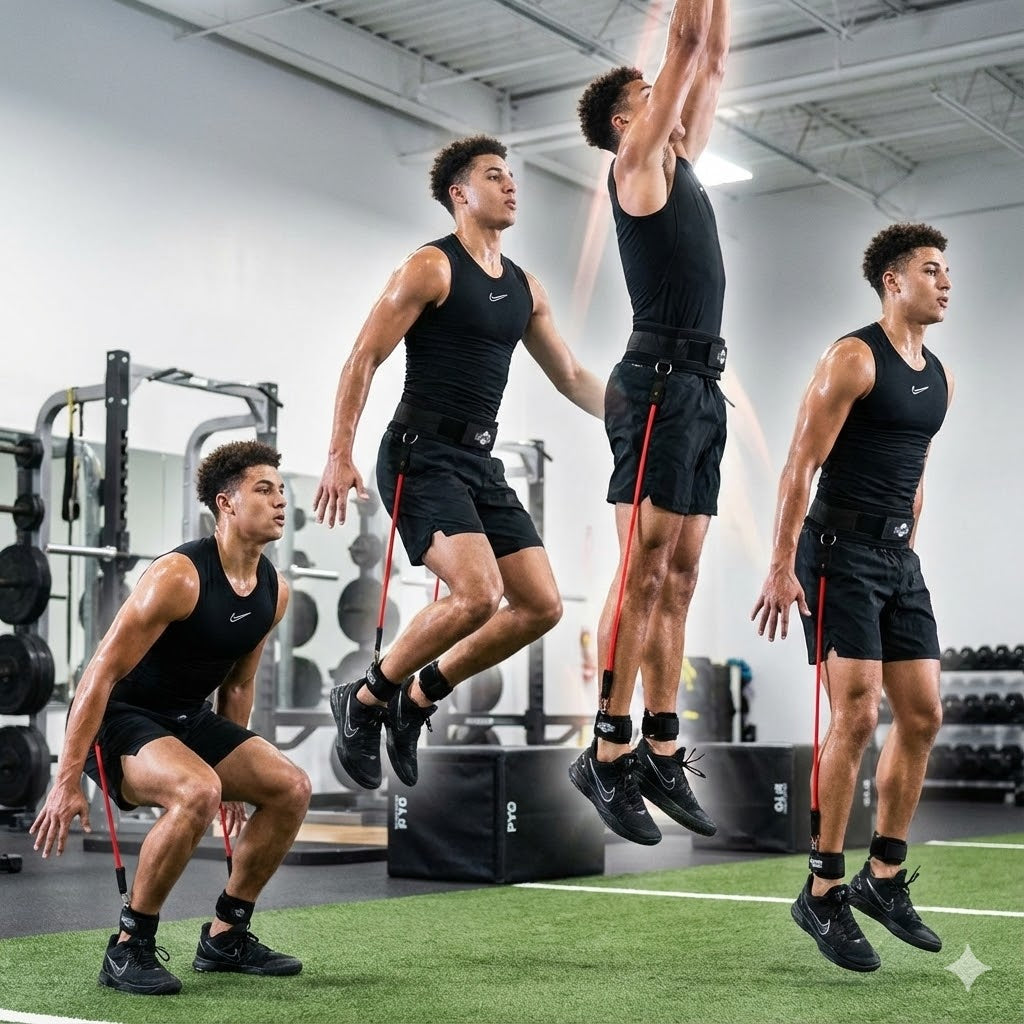 HoopsKing Vertical Jump Trainer – Waist-to-Heel Resistance Bands for Basketball & Volleyball